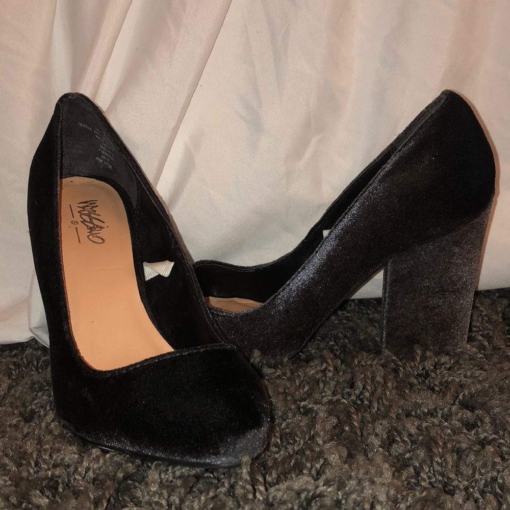 Grey Velvet Heels